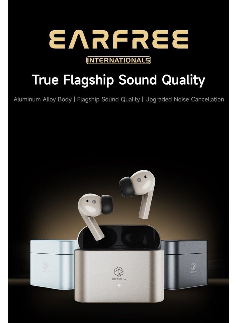 ROSESELSA Earfree i5 true wireless earbuds， Earbuds with Noise Cancellation, TWS Bluetooth Earphones, 48dB ANC Earbuds, 50H Battery, 54ms Gaming Earbuds, Airbuds, In Ear Earbuds, Aluminum Case, LDAC Hi-Res - Image 5