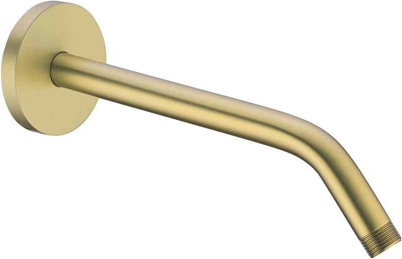 Random 10 Inch Brushed Gold Shower Arm with Flange,90 Degree Rain Shower Head Extension Arm.RD91018-10-BG - Image 1