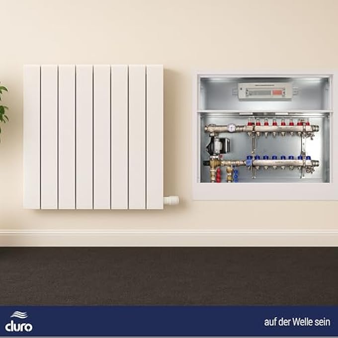 DURO HEATING CIRCUIT DISTRIBUTOR STAINLESS STEEL FOR UNDERFLOOR HEATING FOR 3 HEATING CIRCUITS WITH EURO CONE 3/4 - UNDERFLOOR HEATING CONTROL SET - HEATING DISTRIBUTOR - Image 2