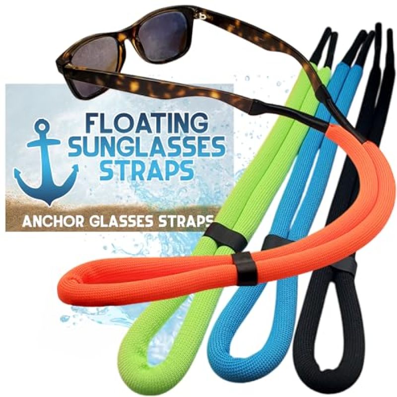 Floating Sunglass Strap: 4 Colors Quick-Dry Polyester Adjustable Eyewear Retainer - Buoyant High-Visibility Floating Glasses Strap for Water Sports, Kayak Fishing, Outdoor Enthusiasts - Image 1