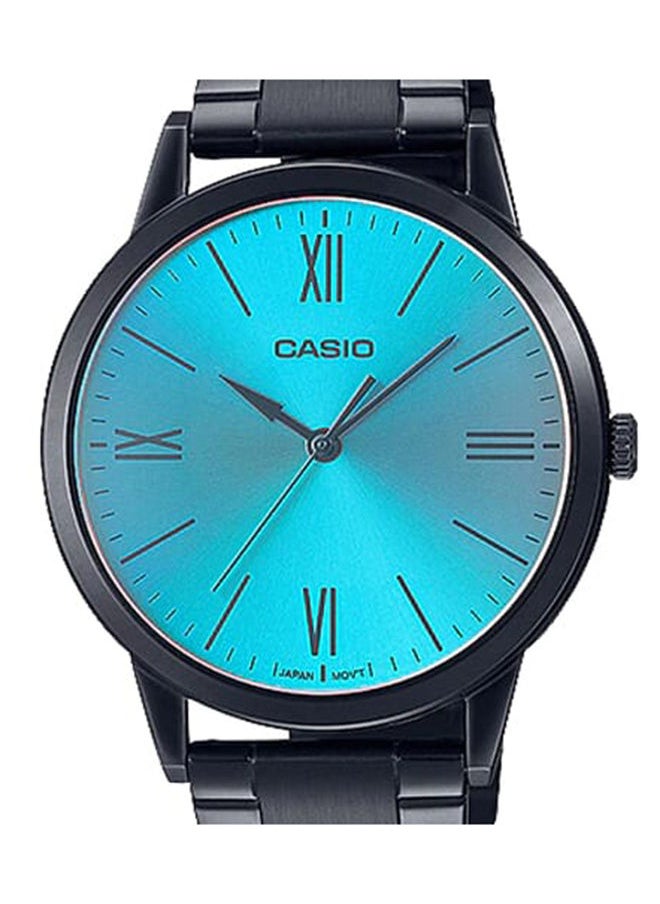 CASIO Men Watch Analog Blue Dial Stainless Steel Black Ion Plated Band And Case MTP-E600B-2BDF  - Image 3
