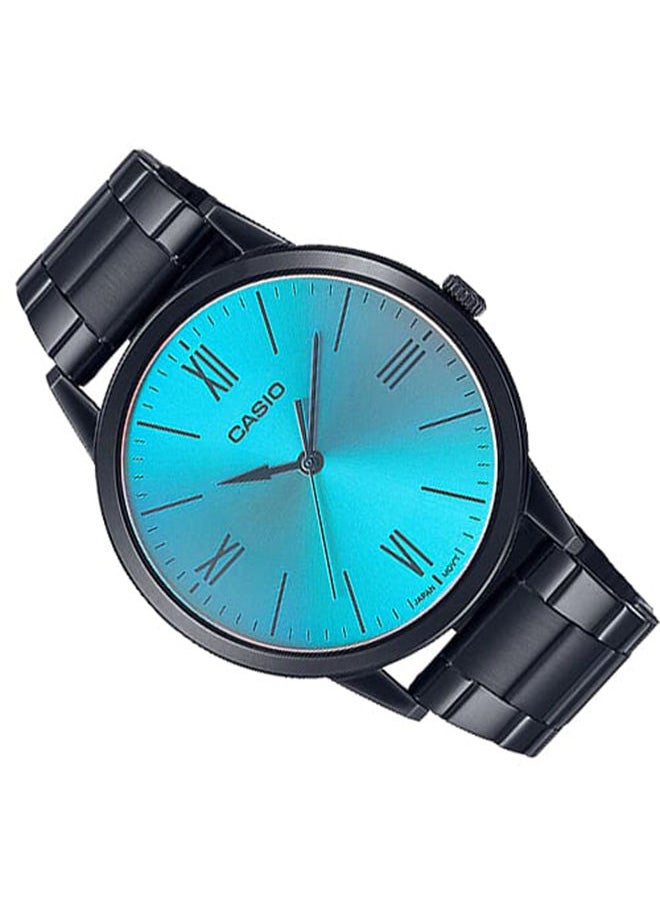 CASIO Men Watch Analog Blue Dial Stainless Steel Black Ion Plated Band And Case MTP-E600B-2BDF  - Image 2