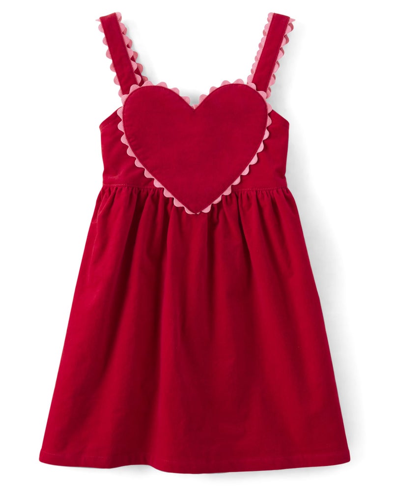 Gymboree,and Toddler Embroidered Sleeveless Skirtall Jumpers,Ruby Valentine,12 - Image 1