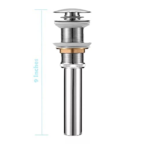 ZAP 9 Inch Long Pop Up Waste Coupling With Full Thread Drain Stopper for Bathroom Vessel Vanity Sink with Overflow 4 - Image 2