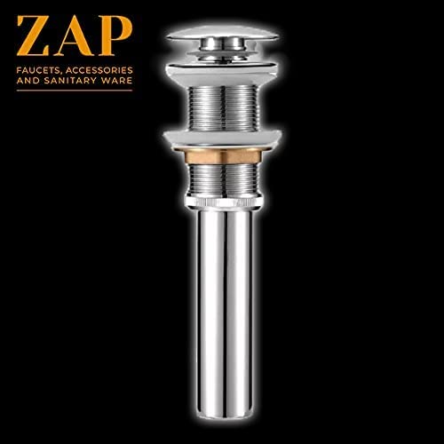 ZAP 9 Inch Long Pop Up Waste Coupling With Full Thread Drain Stopper for Bathroom Vessel Vanity Sink with Overflow 4 - Image 3