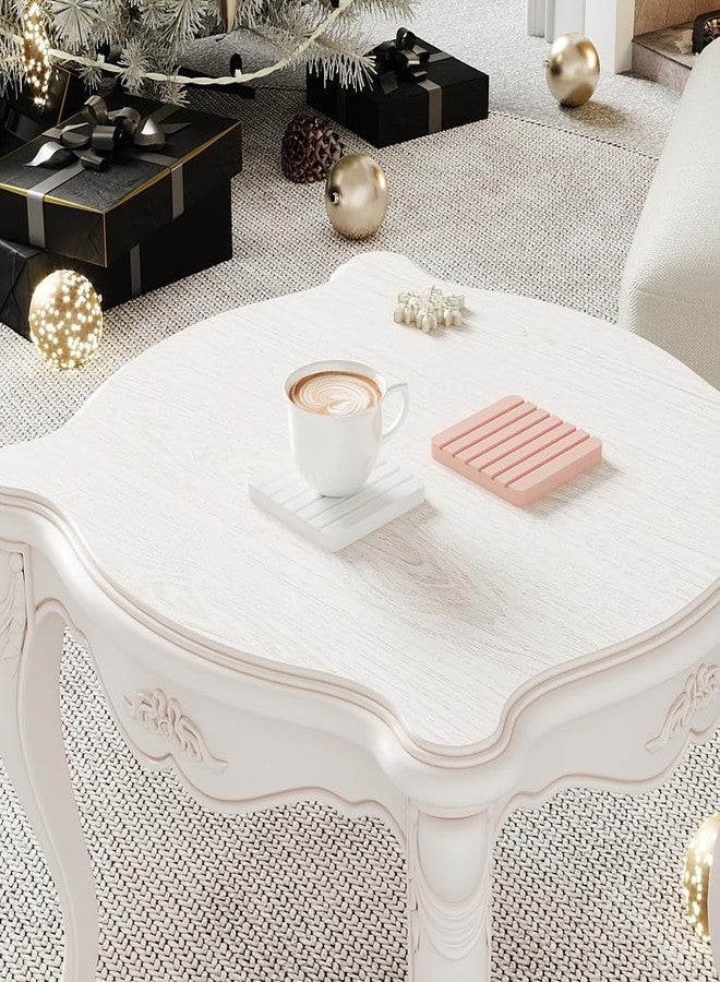 سويت إليجانس مجموعة قواعد أكواب Sweet Elegance® مكونة من قطعتين، مصنوعة من الدياتوميت، ماصة للماء، غير قابلة للانزلاق، متينة، ألوان زاهية، لتزيين الطاولات في المنزل والمناسبات (وردي وأبيض). - Image 4