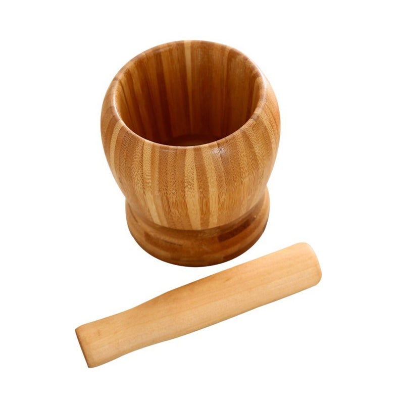 Garlic Smasher: Bamboo Natural Material, Strong Durable, No Paint Green Environmentally Friendly - Polished Fine Finish, Large Pot Mouth, Quick Garlic Mashing for Household Kitchen Use - Image 1
