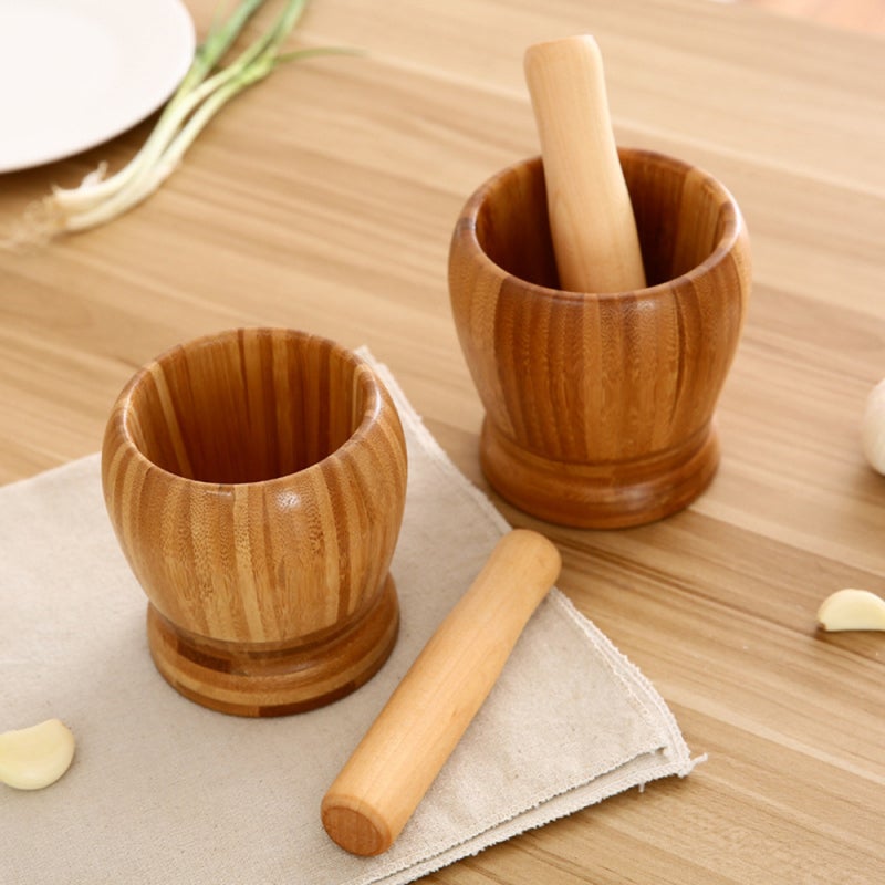 Garlic Smasher: Bamboo Natural Material, Strong Durable, No Paint Green Environmentally Friendly - Polished Fine Finish, Large Pot Mouth, Quick Garlic Mashing for Household Kitchen Use - Image 3