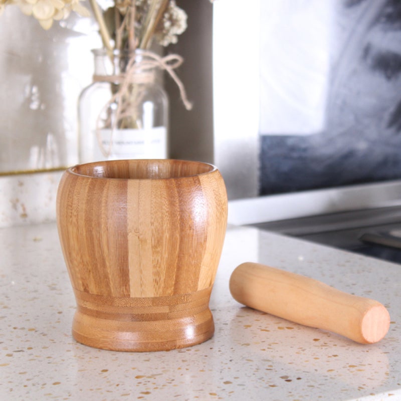 Garlic Smasher: Bamboo Natural Material, Strong Durable, No Paint Green Environmentally Friendly - Polished Fine Finish, Large Pot Mouth, Quick Garlic Mashing for Household Kitchen Use - Image 5