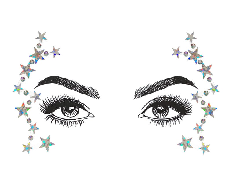 SHINEYES 8 Pcs Women Mermaid Face Gems Glitter Rhinestone Rave Face Jewels Festival Crystals Face Stickers  Eyes Face Body Temporary Tattoos - Image 3