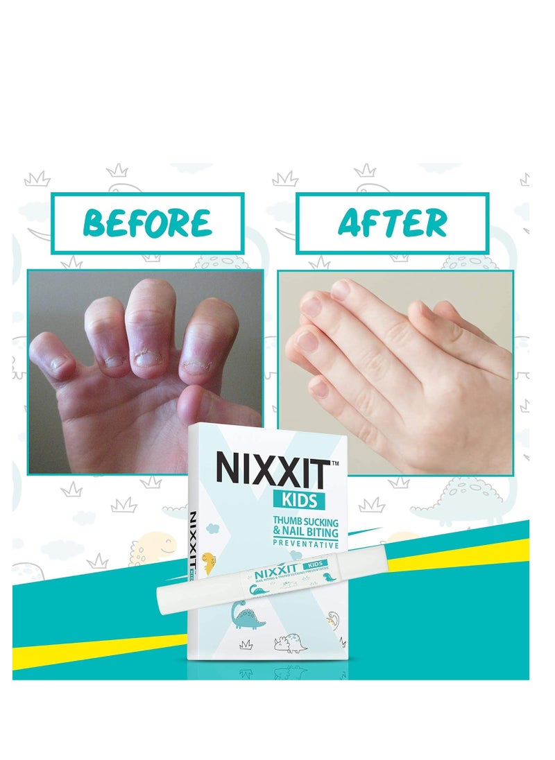NIXXIT - Nail Biting Treatment for Kids - Stop Thumb Sucking for Kids, Toddlers, Children - No Bite Nail Polish Pen - Non Glossy - Bitter Taste - Safe & Effective Solution - Image 1