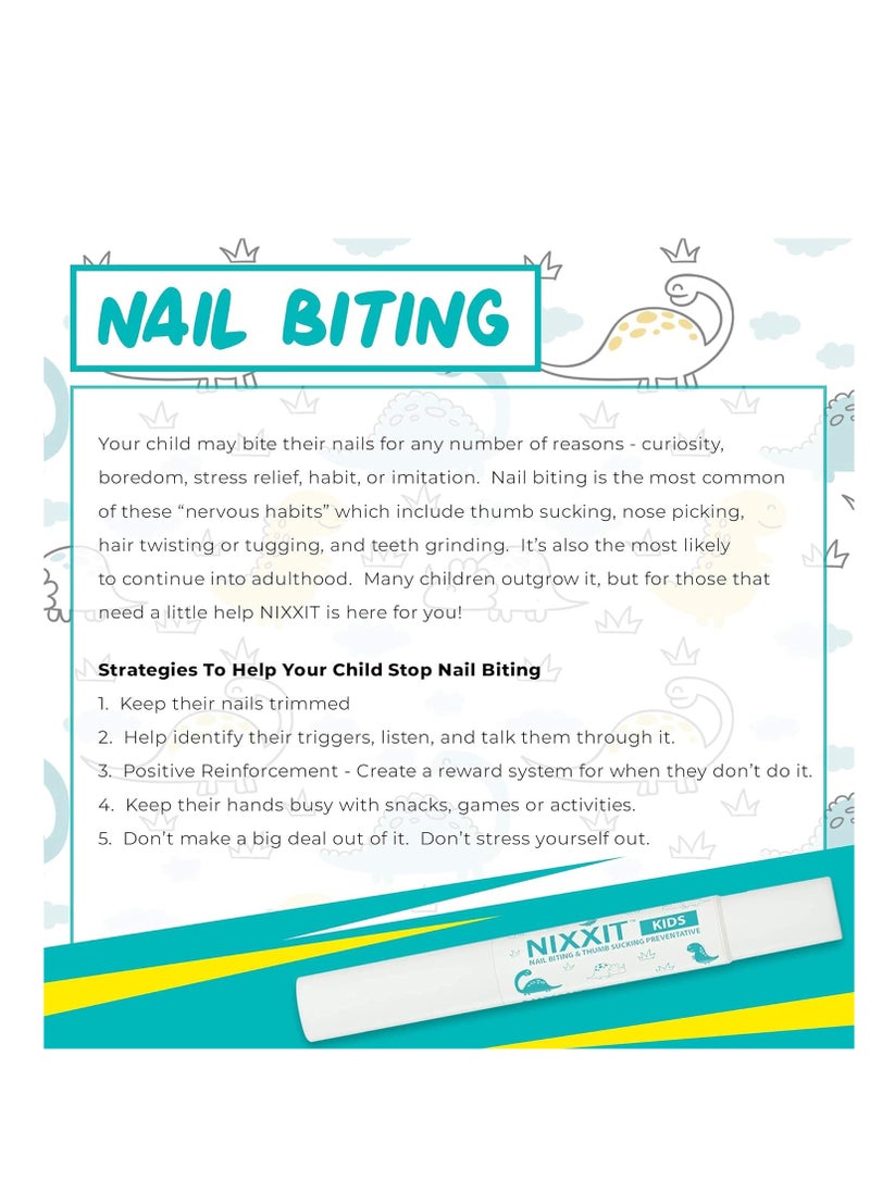 NIXXIT - Nail Biting Treatment for Kids - Stop Thumb Sucking for Kids, Toddlers, Children - No Bite Nail Polish Pen - Non Glossy - Bitter Taste - Safe & Effective Solution - Image 1