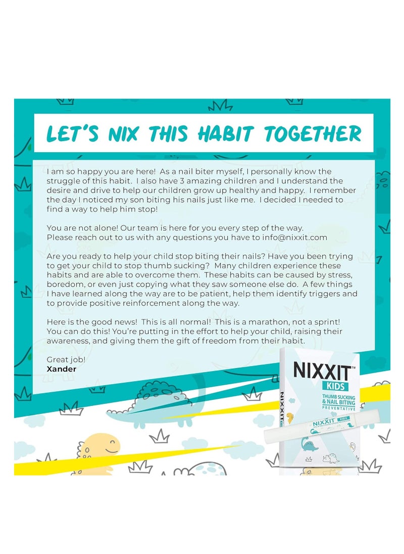 NIXXIT - Nail Biting Treatment for Kids - Stop Thumb Sucking for Kids, Toddlers, Children - No Bite Nail Polish Pen - Non Glossy - Bitter Taste - Safe & Effective Solution - Image 1