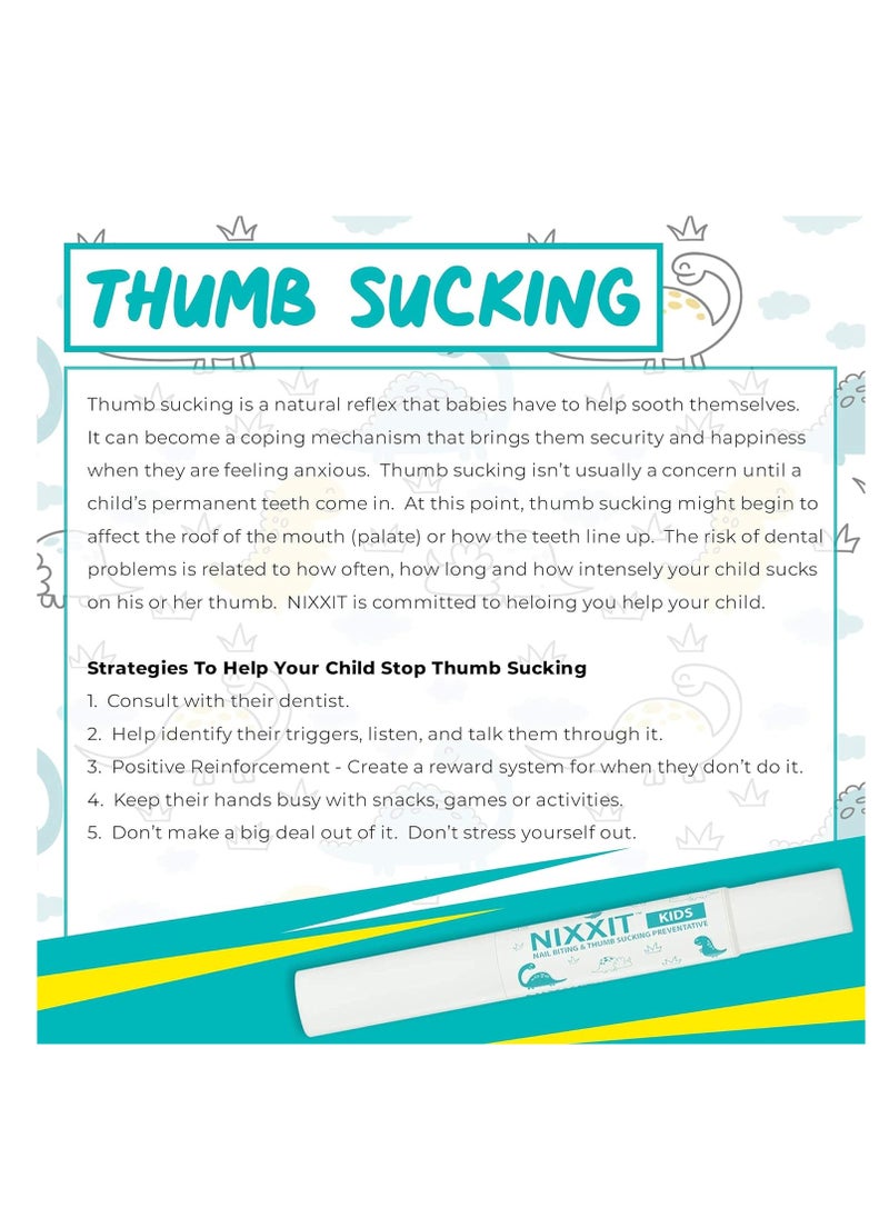 NIXXIT - Nail Biting Treatment for Kids - Stop Thumb Sucking for Kids, Toddlers, Children - No Bite Nail Polish Pen - Non Glossy - Bitter Taste - Safe & Effective Solution - Image 1