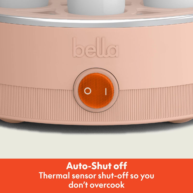 bella Electric Egg Cooker, 14 Eggs Capacity Tray, Double Stack, for Poached, Scrambled, Hard, Medium & Soft Boiled Eggs, Omelets and Steamed Dumplings, Auto Shutoff, 360 Watt, Blossom - Image 5