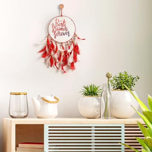 DULI Dream Catcher Handmade Tree of Life Canvas Dreamcatcher for Bedrooms Office Balcony Outdoors Garden Car Hanging, 49cm, Dreamkacher (Canvas-BestFriendsForever) - Image 2