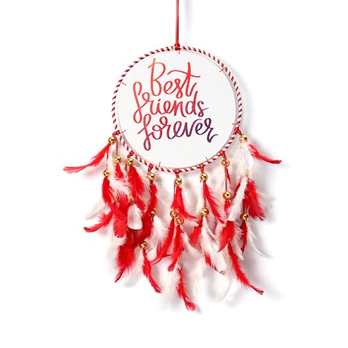 DULI Dream Catcher Handmade Tree of Life Canvas Dreamcatcher for Bedrooms Office Balcony Outdoors Garden Car Hanging, 49cm, Dreamkacher (Canvas-BestFriendsForever) - Image 3