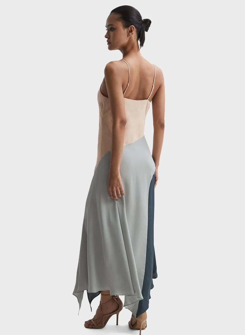 REISS Color Block Strap Dress