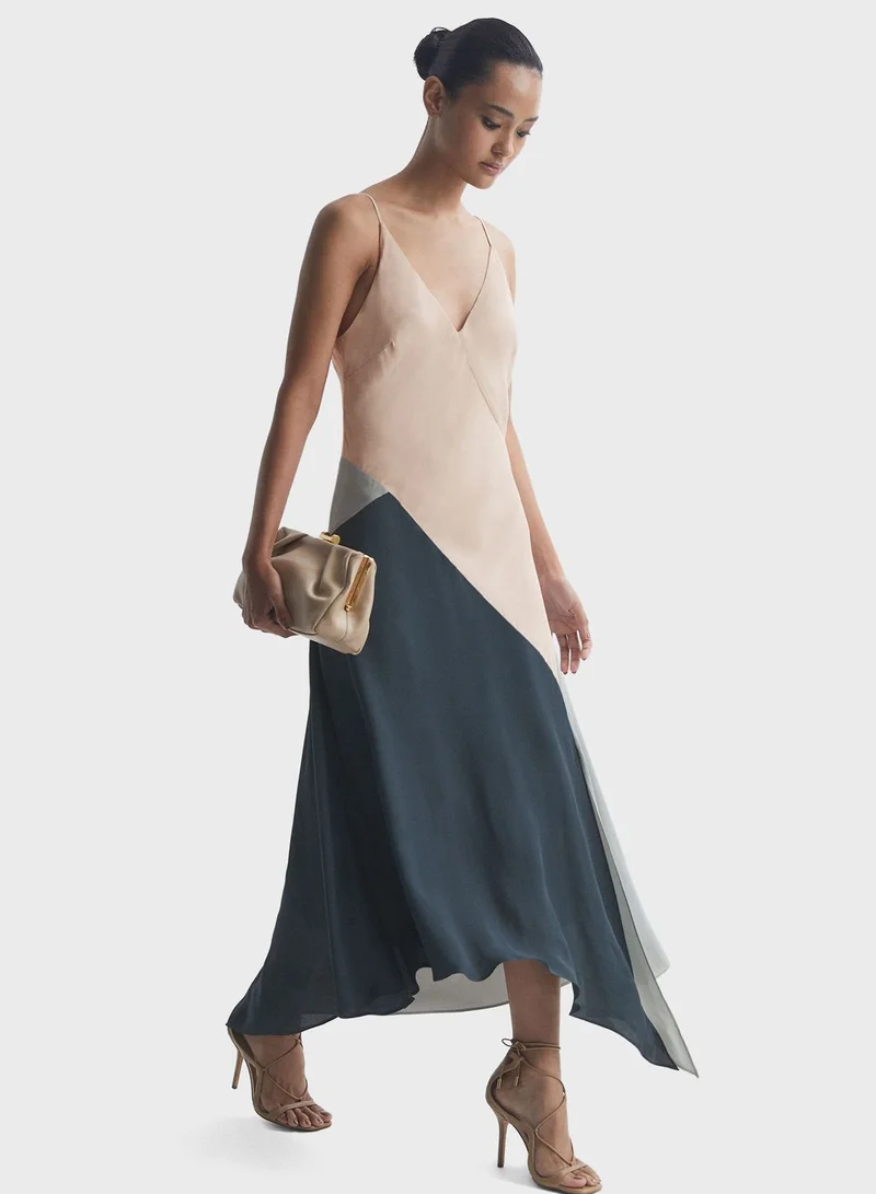 REISS Color Block Strap Dress