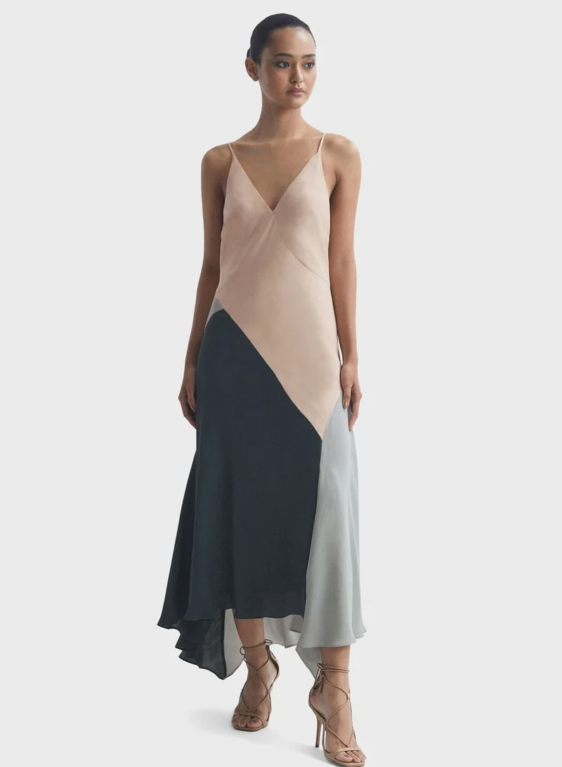 REISS Color Block Strap Dress