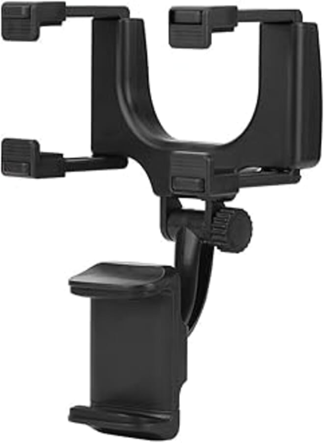 Ever Universal 360° Rotating Mobile Phone Holder,Car Rear View Mirror Mount Phone Holder Stand for iPhone Samsung HTC Smartphone