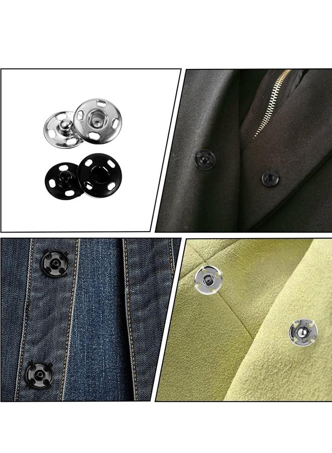 50 Pairs Hook and Eye Sewing Kit, 3 Styles Sewing Hooks and Eyes Closure Set, Metal Snap Buttons Hook and Eye Latches Fasteners Press Studs Clothing Fixing Tool for Skirts Pants Dress Bra DIY Crafting - Image 5