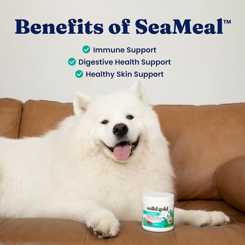 Solid Gold SeaMeal Cat Probiotic & Dog Probiotics for Digestive Health - Kelp Powder Dog & Cat Multivitamin Supplement w/Prebiotics & Digestive Enzymes for Skin, Coat, & Gut + Immune Support - 3.5oz - Image 4