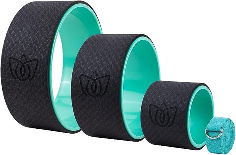 Florensi عجلة اليوغا (3-pack) - جهاز تمديد الظهر ولفافة الظهر لآلام الظهر، لفة اليوغا للاسترخاء العضلي، تخفيف الألم، التكسير والفرقعة - Image 1