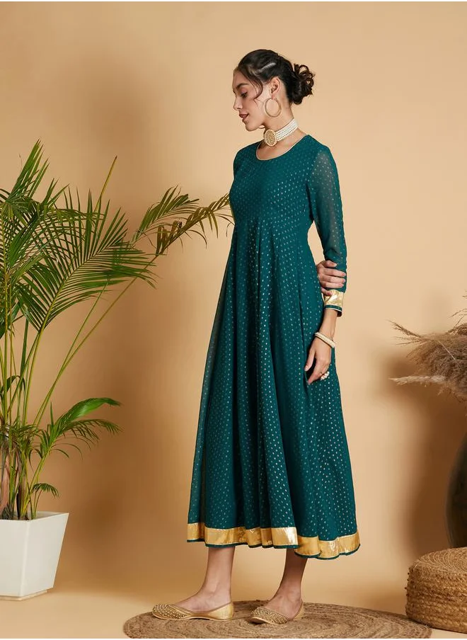 ساسافراس Foil Print Anarkali Maxi Dress by Styli