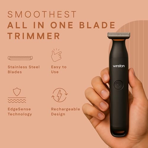 Winston Rechargeable All In One Blade Trimmer for Men Hybrid Trim Edge Shave with 6 Comb Attachments Beard Shaver & Styler for Men - Image 3