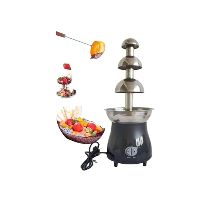 ZAEGO ZAEGO 3 Layers Chocolate melt Fondue FountainMachine Easy to Assemble Creative Design Mini Chocolate Heating Fondue for Household Hotpot Resturant Birthday PartyHome hotel  - Image 2