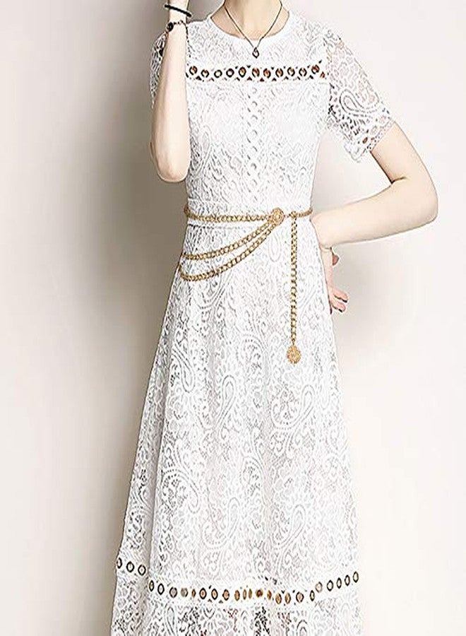 Suyi Gold Chain Belts for Women Waist Chain Belt Multilayer Body Belly Chain 90CM Gold - Image 2