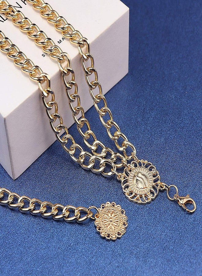 Suyi Gold Chain Belts for Women Waist Chain Belt Multilayer Body Belly Chain 90CM Gold - Image 4