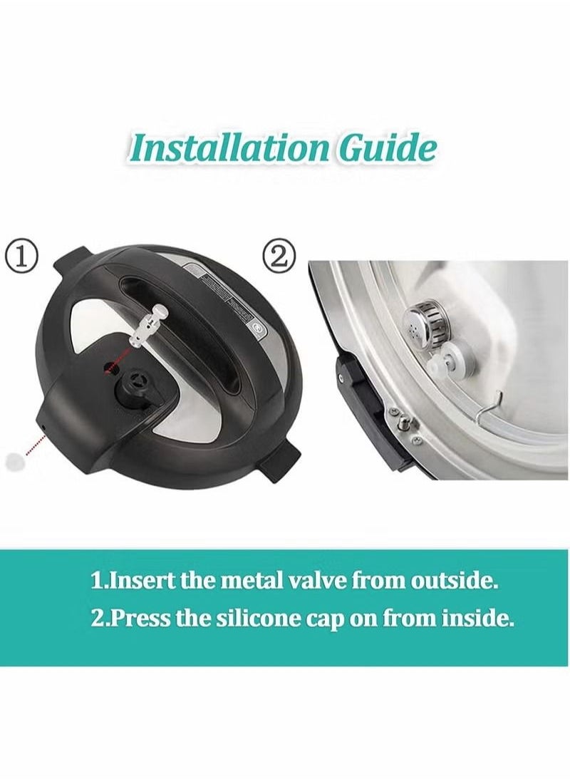 Generic - Electric Pressure Cooker Vent Valve Steam Release Handle Float Valve Replacement Parts silver /Black 3.8 w - Image 1