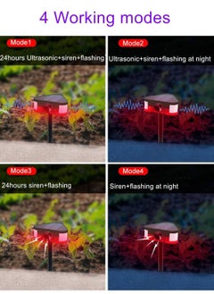 KASTWAVE Solar Motion Sensor Outdoor Alarm 360° Motion Detector 3Pcs 130db Loud Siren Lamp Strobe Light with Remote  - Image 4