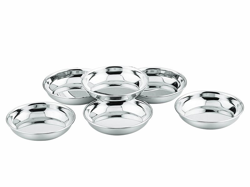 Neelam Neelam Stainless Steel 65 22 Gauge PRM Small Halwa Plate 13 cm Set of 12 Snacks Plate Dessert Plates Multipurpose Plate for Kitchen Side Dish Quarter Plates Easy to Maintain Sliver - Image 1
