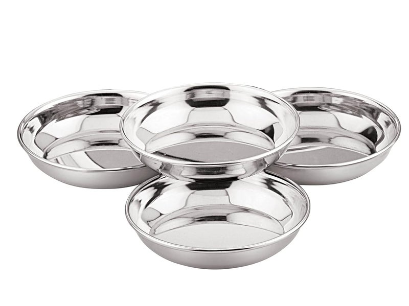 Neelam Neelam Stainless Steel 65 22 Gauge PRM Small Halwa Plate 13 cm Set of 12 Snacks Plate Dessert Plates Multipurpose Plate for Kitchen Side Dish Quarter Plates Easy to Maintain Sliver - Image 2