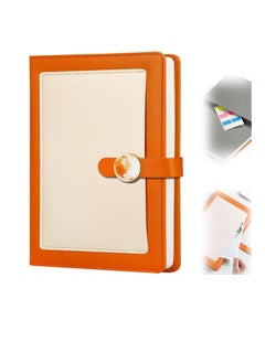 Y&D Lined Journal Leather Hardcover A5 Notebook Diary Personal Business with Magnetic Buckle Pocket and Gift Box 192 Numbered Pages 100GSM Thick Paper 5.7'' X 8.4'' Orange  - Image 1