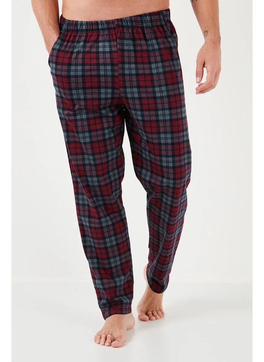 Buratti Plaid Cotton Elastic Waist Regular Fit Short Sleeve Men's Pajama Set 6572004