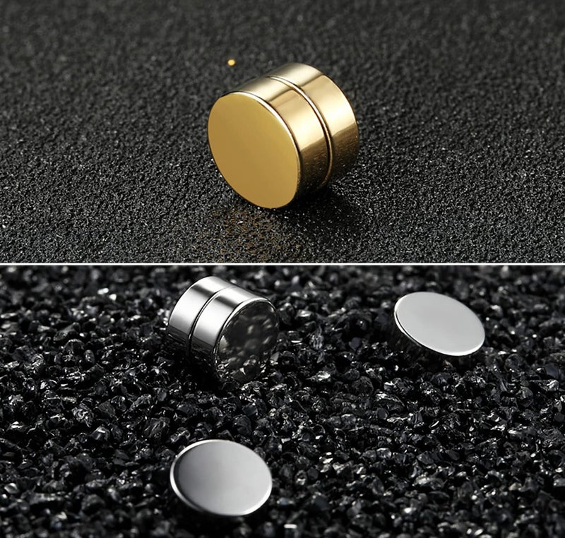 SIISPRI YZstyle 4-5 Pairs 6-12mm Black Stainless Steel Magnetic Fake Gauges Earring Studs for Men Women Non Pierced Earrings,Hypoallergenic (Colorful (5 Pairs 8mm)) - Image 4