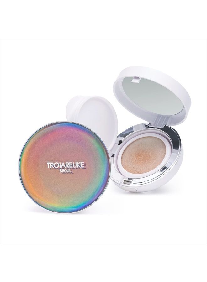 TROIAREUKE Seoul "Bridal" Cushion Foundation (Shade 22 Yellow Beige) Natural Coverage Foundation I Wedding Makeup for All Skin Types, Glowing,Flawless Finish I Korean Aesthetic Makeup - Image 1