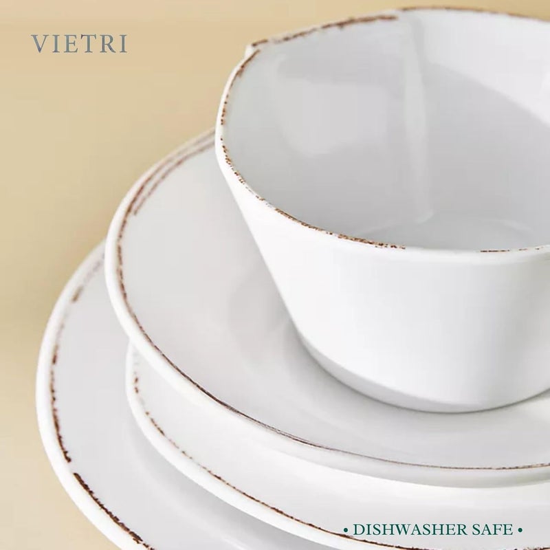 Vietri Vietri Melamine Lastra White Unbreakable Pasta Bowl 875 Plastic Soup Salad Spaghetti Server  - Image 4