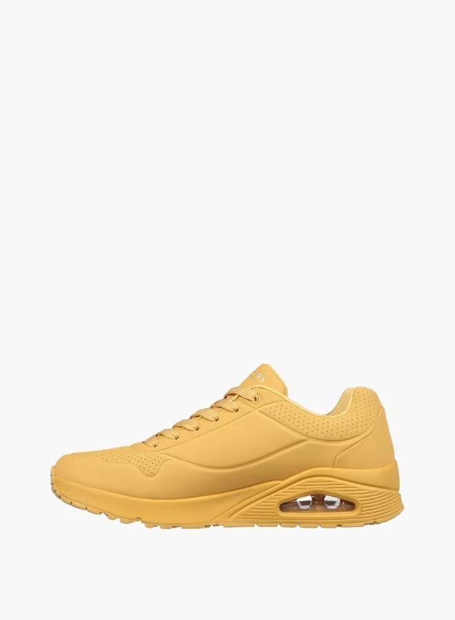 SKECHERS Men's Monotone Sports Shoes With Lace-Up Closure - Uno