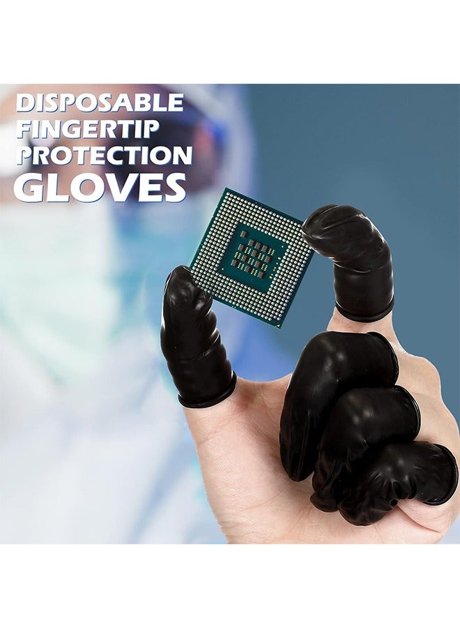 HS Latex Finger Cots, 200 PCS Disposable Latex Finger Cots Protective Fingertips Gloves Black Finger Sleeves Finger Protectors Fingertip Bandages For Industrial Beauty And More - Image 3