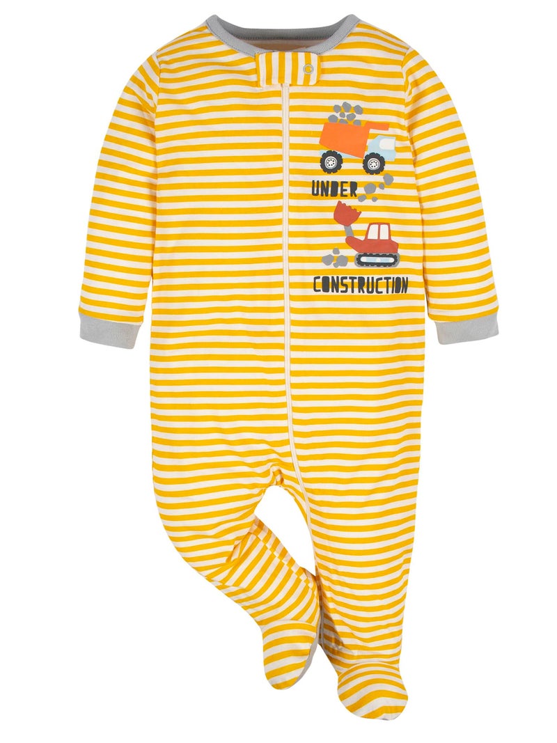 Gerber Baby Boys 4 Pack 'N Play Footie And Toddler Sleepers, Transportation Zone, 6-9 Months US - Image 2