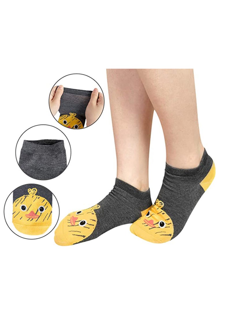 SYOSI 5 Pairs Cute Cotton Socks Short Funny Animal Design Low Socks for Girl Boy Women and Man  - Image 4