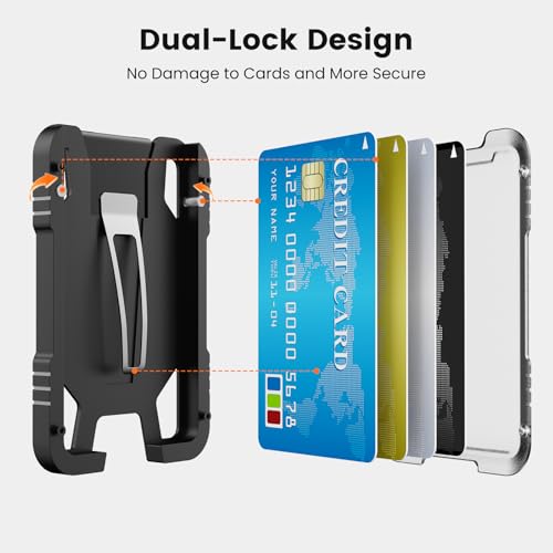 Oaridey ID Badge Holder with Metal Clip, Heavy Duty ID Card Holder Holds 5 Cards, ID Holder for Work, Carbon Fiber Bagde Wallet for School, Police, Office & Travel. - Image 5