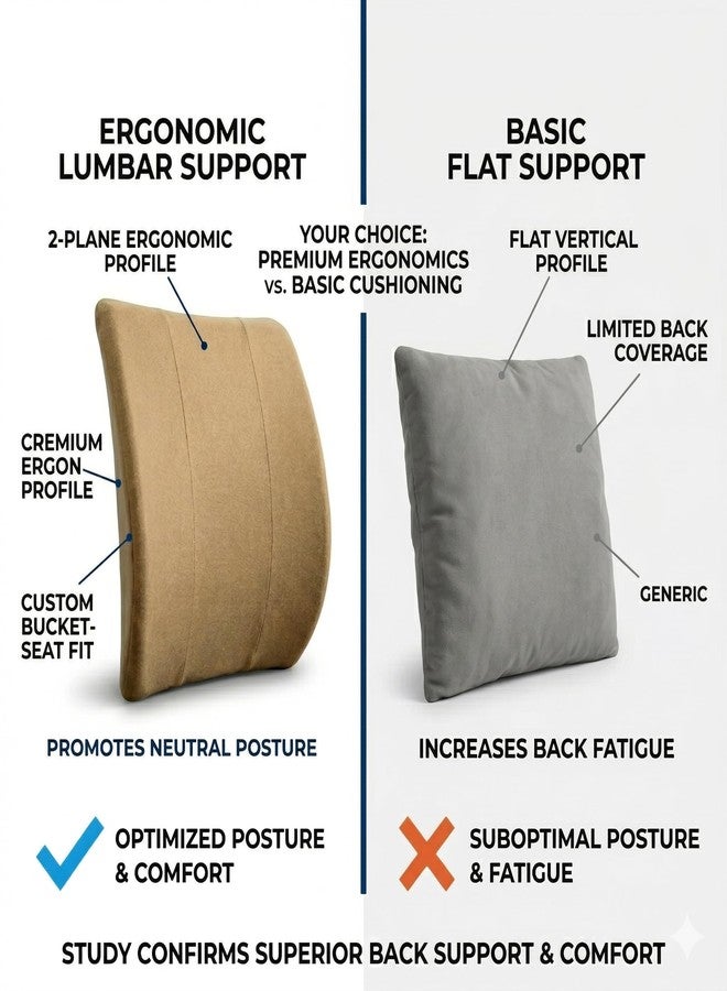 Bodyline Back-Huggar The Original Lumbar Cushion, Bucket Seat THIN Style, Beige Thin Bucketseat - Image 4
