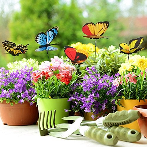 Moira Butterfly on Metal Resin Stick Garden Plant Décor (Multicolor, Standard) -Pack of 10 pcs - Image 5