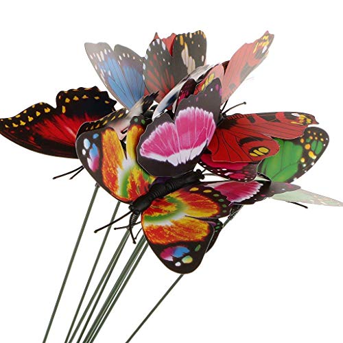 Moira Butterfly on Metal Resin Stick Garden Plant Décor (Multicolor, Standard) -Pack of 10 pcs - Image 1